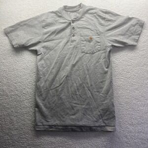 Carhartt Shirt Mens Small Gray Short Sleeve Polo activewear casual work Thrashed